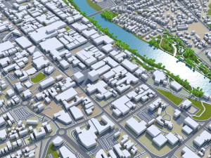 Hamilton city new zealand 30km 3D Model