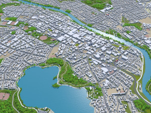 Hamilton city new zealand 30km 3Dモデル