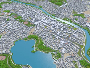 Hamilton city new zealand 30km 3D Model