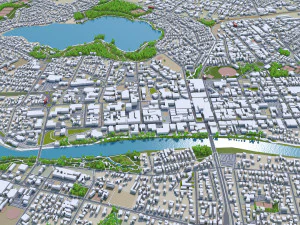 Hamilton city new zealand 30km 3D Model