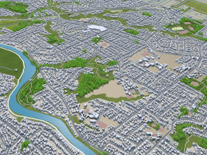 Hamilton city new zealand 30km 3Dモデル