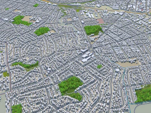 Hamilton city new zealand 30km 3D Model