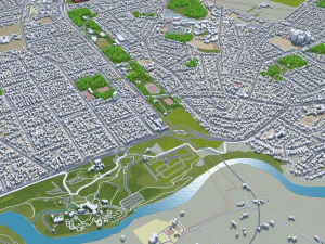 Hamilton city new zealand 30km 3D Model