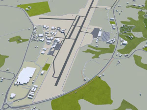 Hamilton city new zealand 30km 3D Model