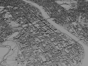Hamilton city new zealand 30km 3D Model