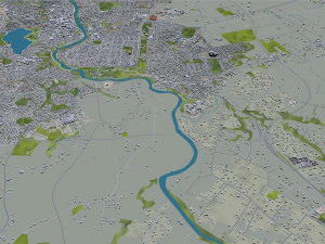 Hamilton city new zealand 30km 3D Model