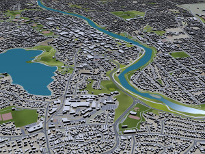Hamilton city new zealand 30km 3Dモデル