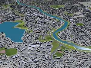 Hamilton city new zealand 30km 3D Model