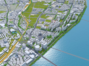 Hangzhou zhejiang city china 250km 3D Model