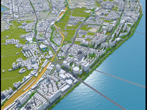 Hangzhou zhejiang city china 250km 3Dモデル