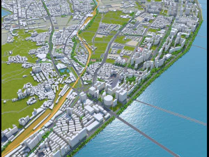 Hangzhou zhejiang city china 250km 3D Model