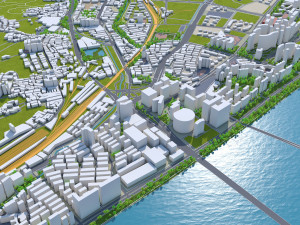 Hangzhou zhejiang city china 250km 3Dモデル