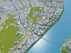 Hangzhou zhejiang city china 250km 3Dモデル