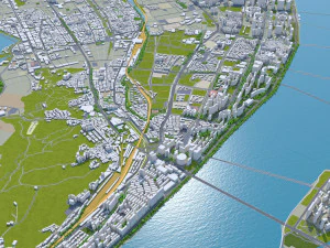 Hangzhou zhejiang city china 250km 3D Model