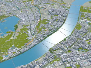Hangzhou zhejiang city china 250km 3D Model