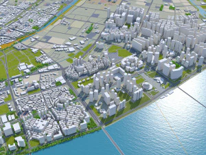 Hangzhou zhejiang city china 250km 3D Model
