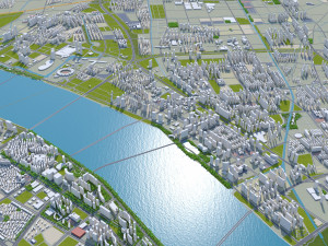 Hangzhou zhejiang city china 250km 3Dモデル