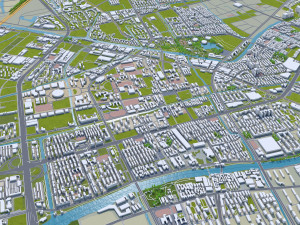 Hangzhou zhejiang city china 250km 3Dモデル