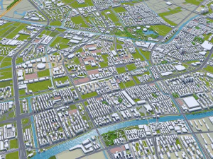 Hangzhou zhejiang city china 250km 3D Model