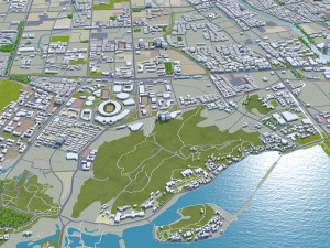 Hangzhou zhejiang city china 250km 3Dモデル