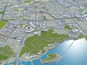 Hangzhou zhejiang city china 250km 3D Model