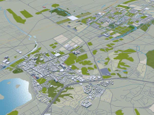 Hangzhou zhejiang city china 250km 3D Model