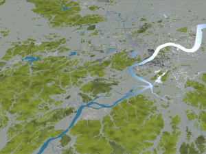 Hangzhou zhejiang city china 250km 3Dモデル