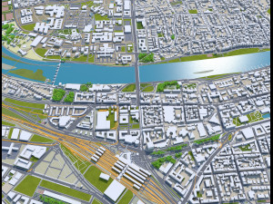 Heidelberg city germany 30km 3D Model