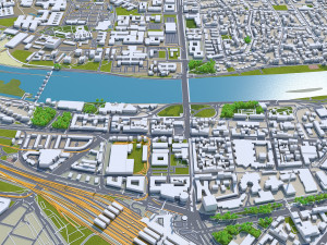Heidelberg city germany 30km 3D Model