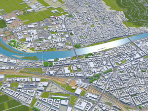 Heidelberg city germany 30km 3D Model