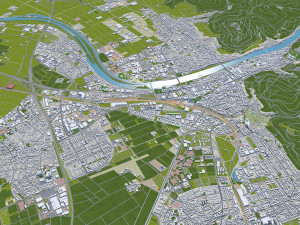 Heidelberg city germany 30km 3D Model