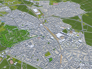 Heidelberg city germany 30km 3D Model
