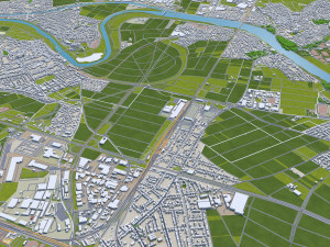 Heidelberg city germany 30km 3D Model