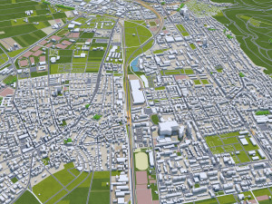 Heidelberg city germany 30km 3D Model