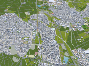 Heidelberg city germany 30km 3D Model
