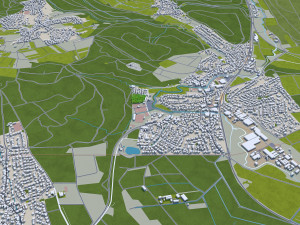 Heidelberg city germany 30km 3D Model