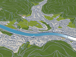 Heidelberg city germany 30km 3D Model