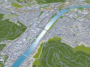 Heidelberg city germany 30km 3D Model
