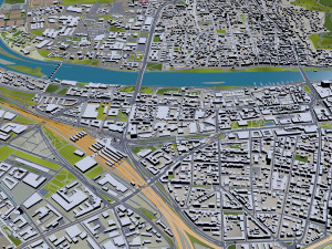 Heidelberg city germany 30km 3D Model