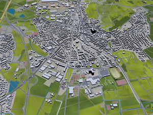 Heidelberg city germany 30km 3D Model