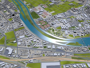 Heidelberg city germany 30km 3D Model