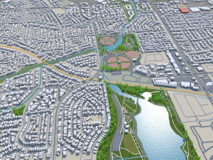 Henderson city nevada 50km 3D Model