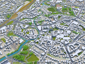 Herford city germany 30km 3D Model