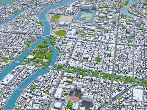 Hiroshima city japan 70km 3D Model