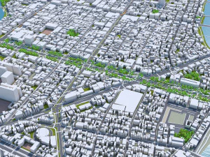 Hiroshima city japan 70km 3D Model
