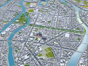 Hiroshima city japan 70km Modelo 3D