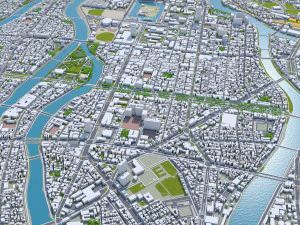 Hiroshima city japan 70km 3D Model