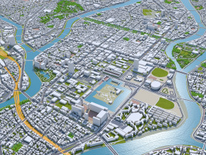 Hiroshima city japan 70km Modelo 3D