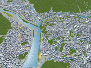 Hiroshima city japan 70km Modelo 3D