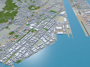 Hiroshima city japan 70km 3D Model